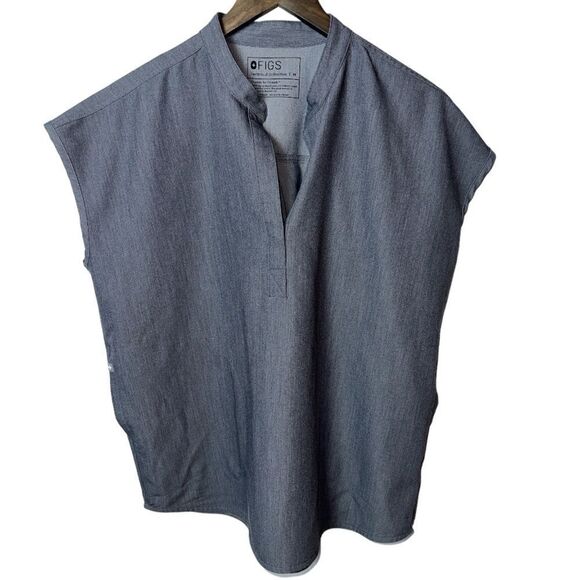 Figs Technical Collection Collared Sleeveless Scrub Top Gray Woman’s M - Picture 3 of 9